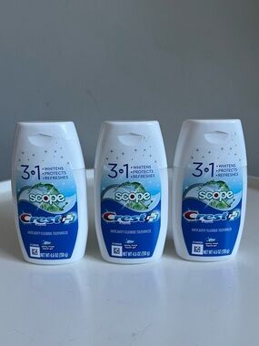 3 NEW Sealed Crest Scope 3-in-1 Anticavity Fluoride Toothpaste with Fresh Mint